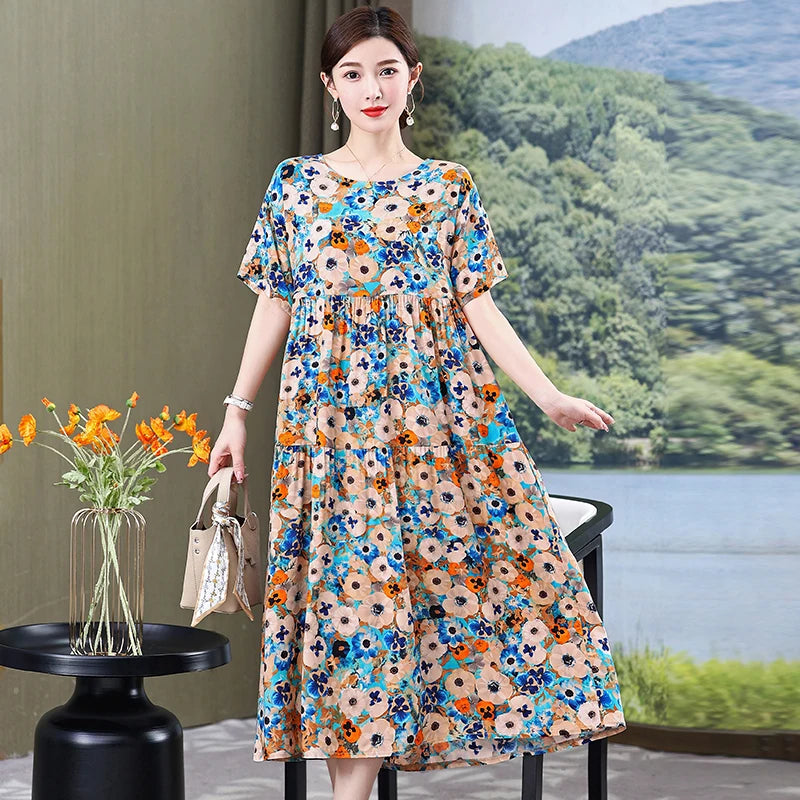 Summer Dresses Cotton Vintage Casual Print LADYLYS