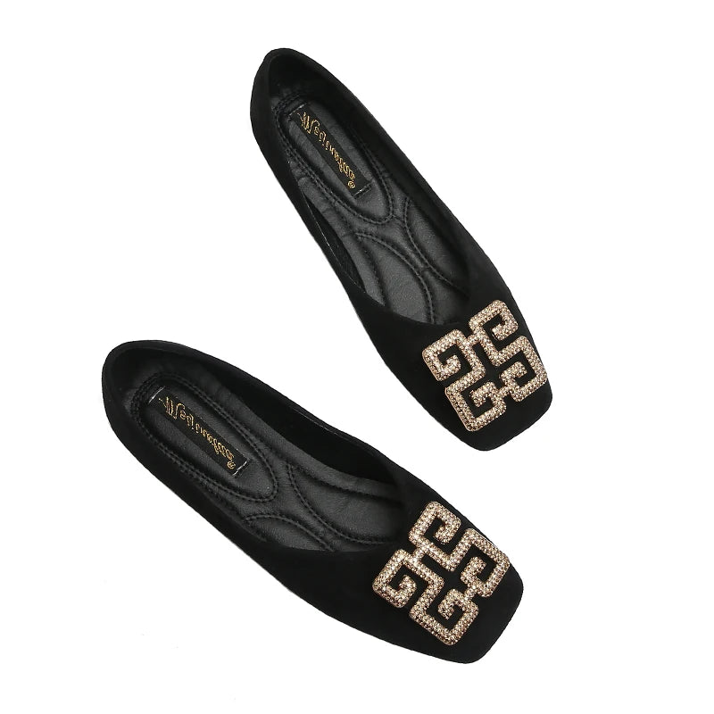 Women's Flat Loafers – Square Toe Slip-On Shoes | Spring & Autumn Collection