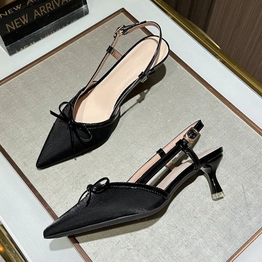 Baotou Sandals Womens Color Blocked Slim Heeled High-heeled LADYLYS