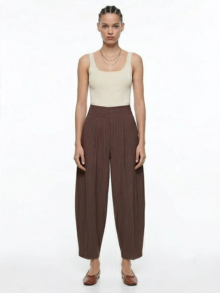 Willshela Women Fashion Solid Front Zipper Pleated Wide Leg Pants Vintage LADYLYS