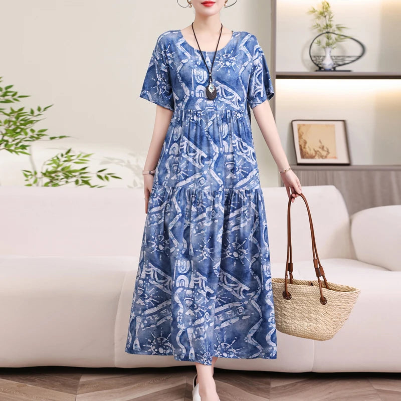 Summer Dresses Cotton Vintage Casual Print LADYLYS