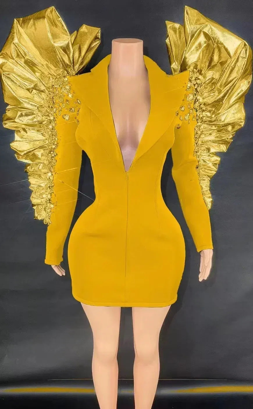 Women's Rhinestone Fringe Blazer-Style Mini Dress
