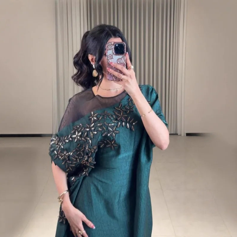 Abaya for Women Floral Lace Ethnic Moroccan Dress Muslim Dubai Attire Islamic Clothes LADYLYS