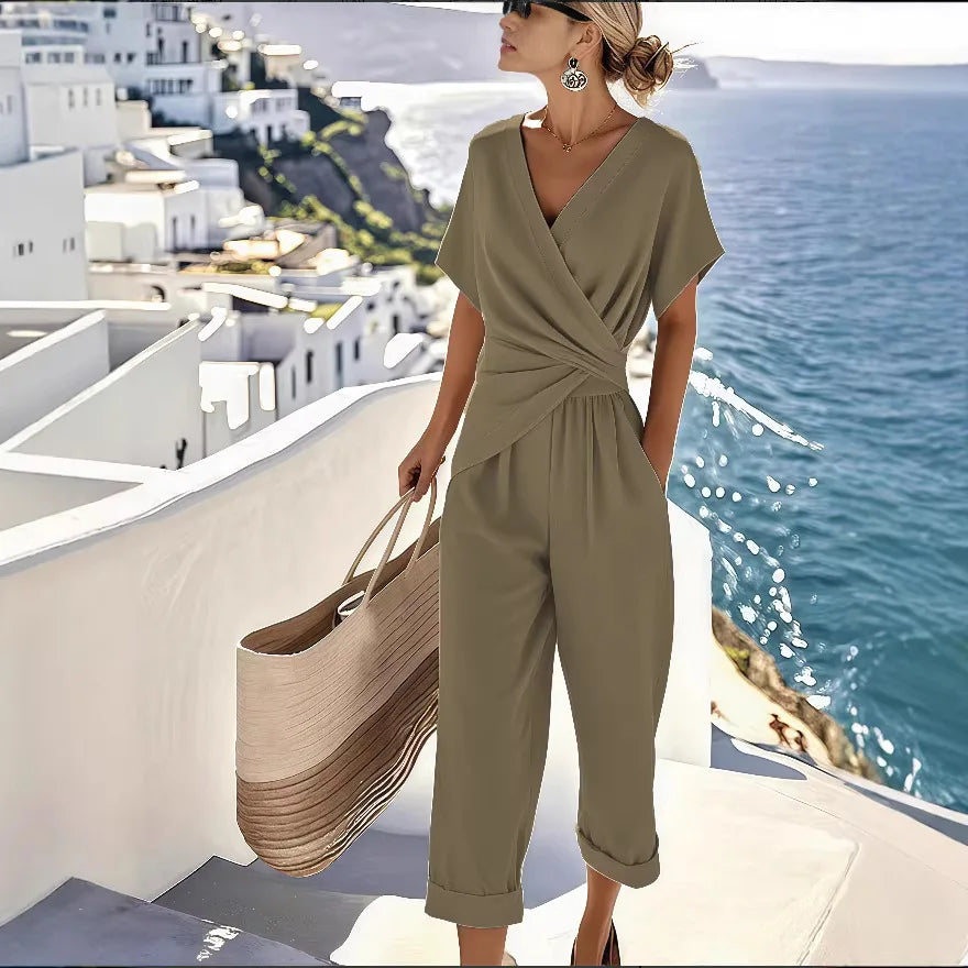 Solid Color Casual Loose Elegant Summer Two Pieces LADYLYS