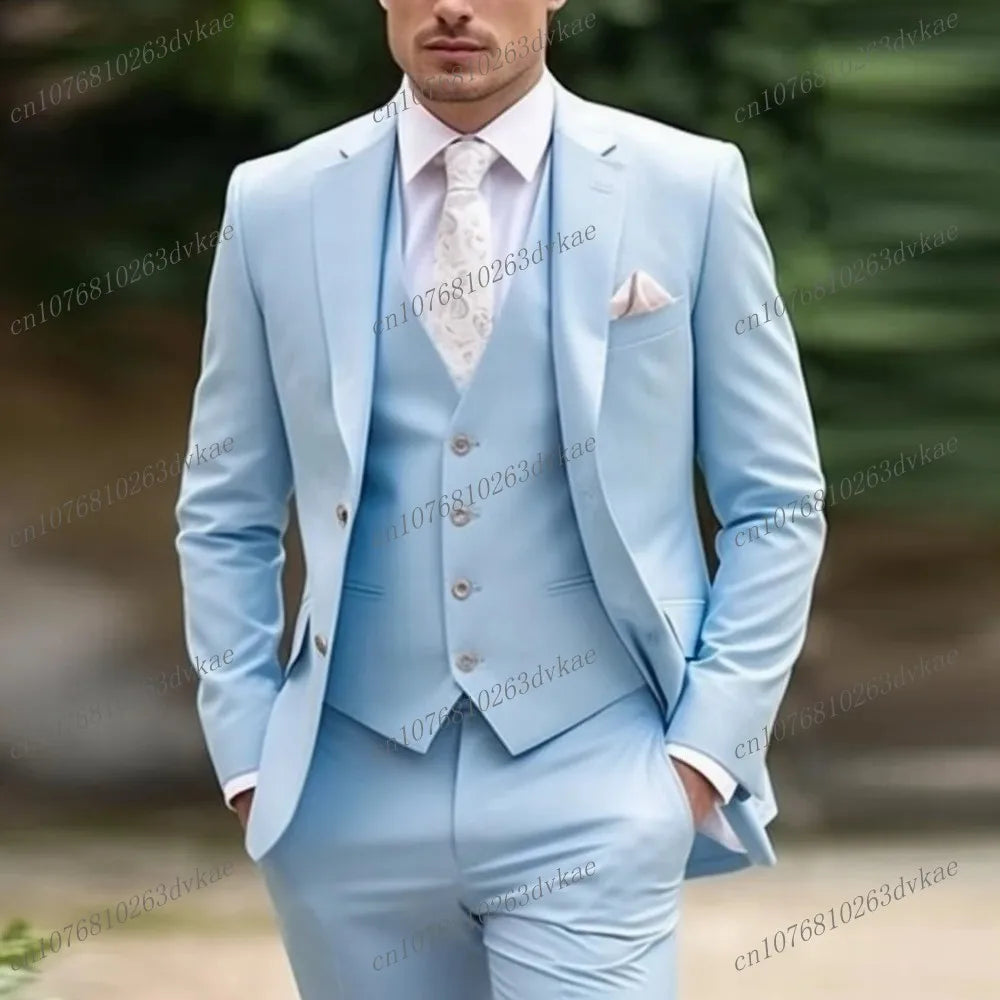Business Male Tuxedos 3 Piece Set Jacket Vest Pants LADYLYS