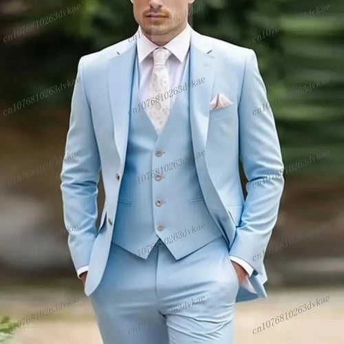 Business Male Tuxedos 3 Piece Set Jacket Vest Pants LADYLYS