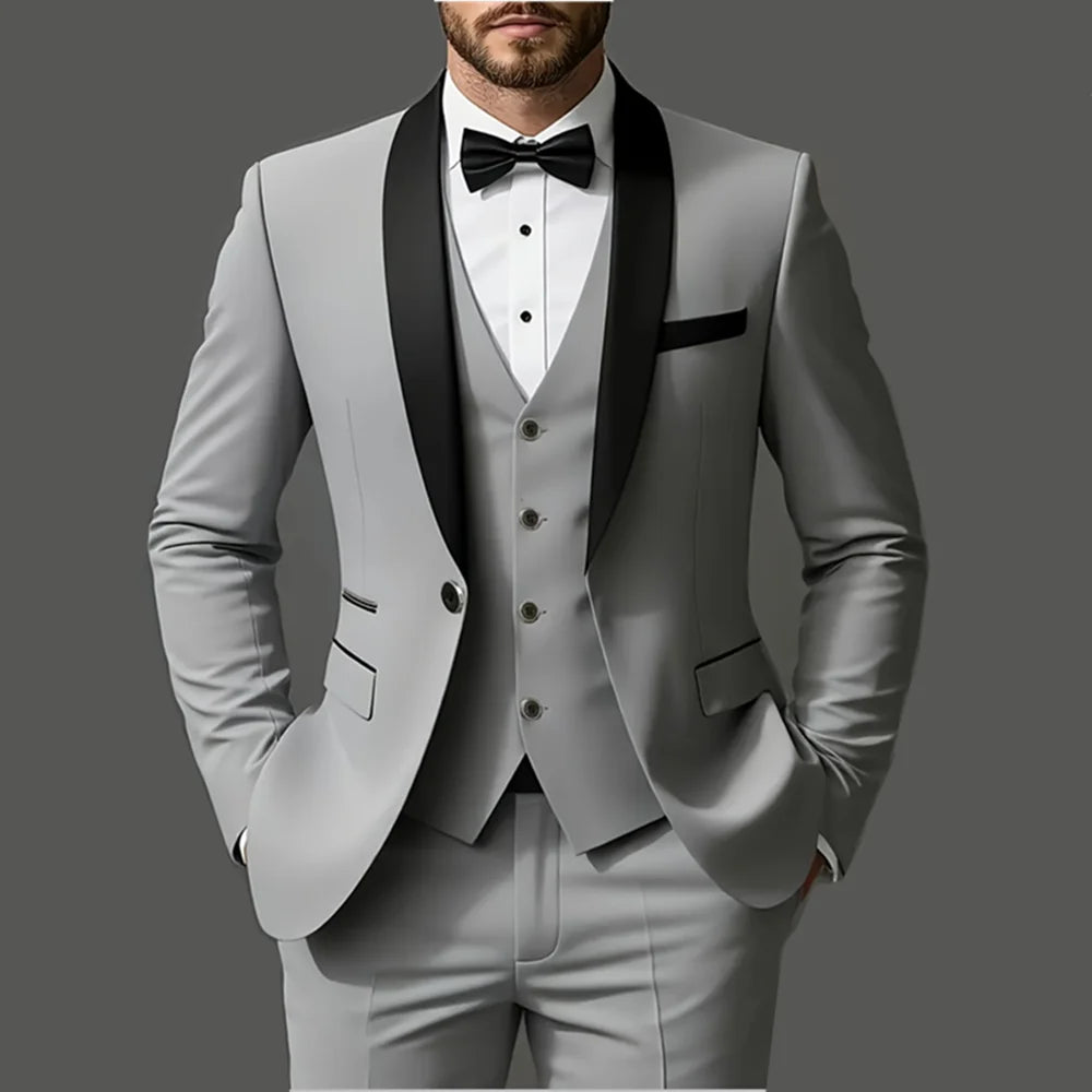 Men's Three-Piece Smart-Casual Wedding Suit