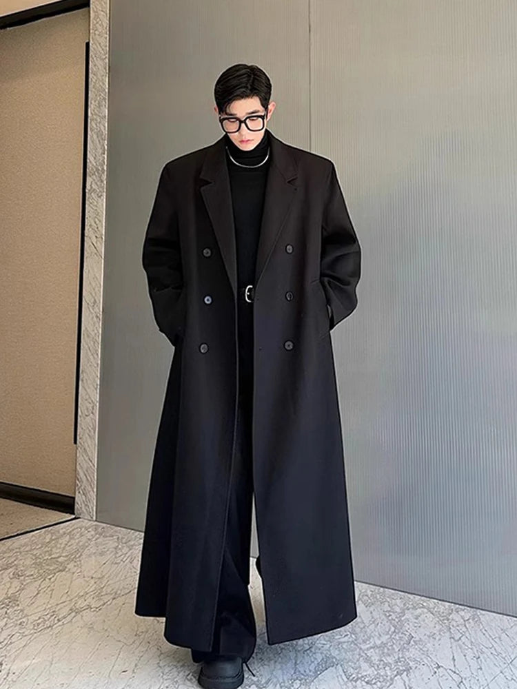 Extra Long Black Oversized Coat – Spring & Autumn Streetwear Statement