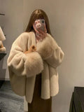 Women's Relaxed-Fit Faux Mink Fur Jacket