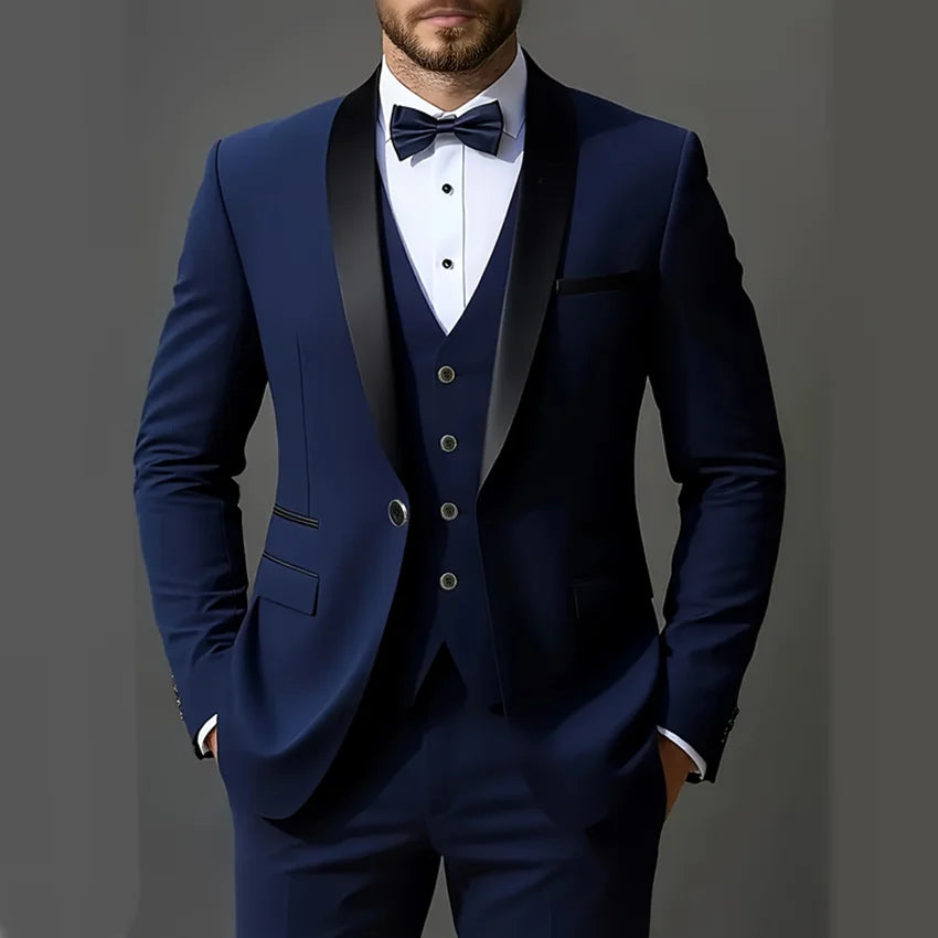 Men's Three-Piece Smart-Casual Wedding Suit