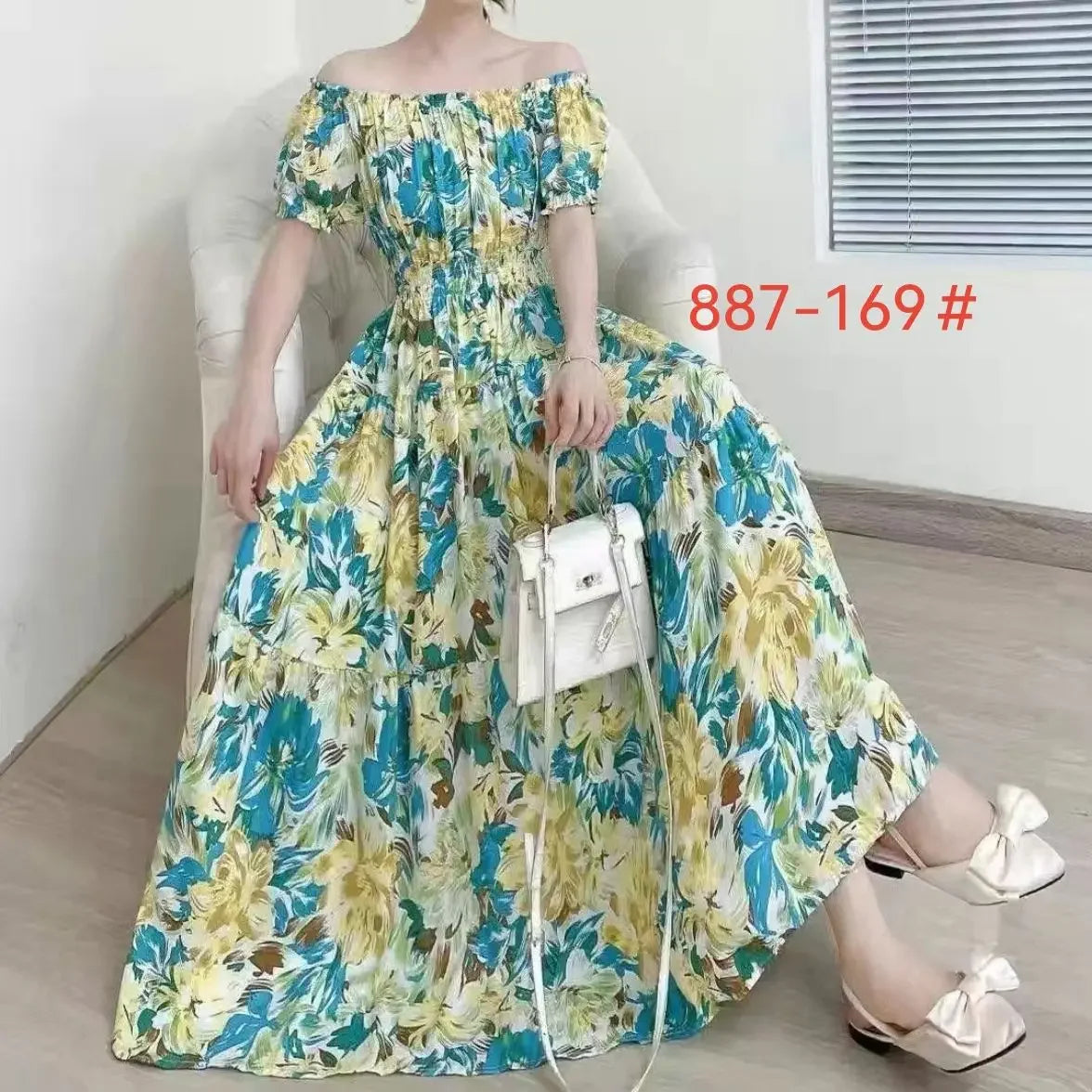 Women Summer Indian Clothes Bohemian Cotton Linen Floral dress LADYLYS