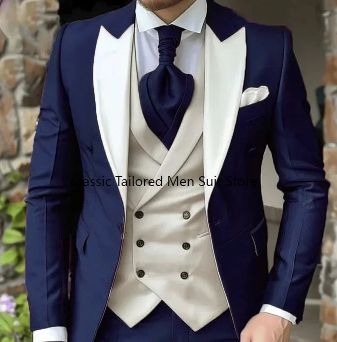 Elegant Wedding 3 Piece Jacket Pants Vest Full Set Luxury LADYLYS