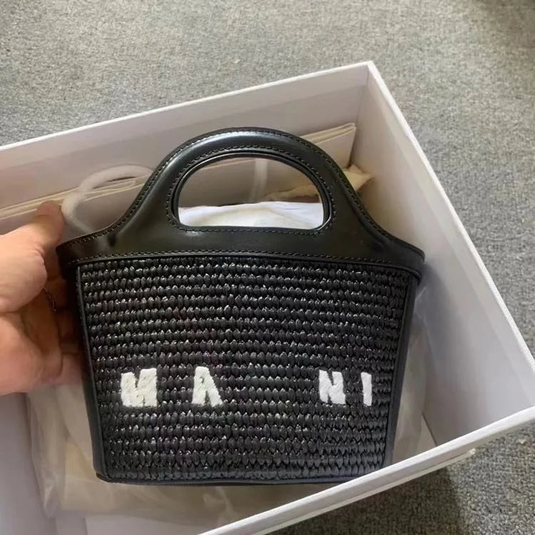 Handwoven Straw Cylinder Bag – Lafite Grass Crossbody & Shoulder Handbag for Women
