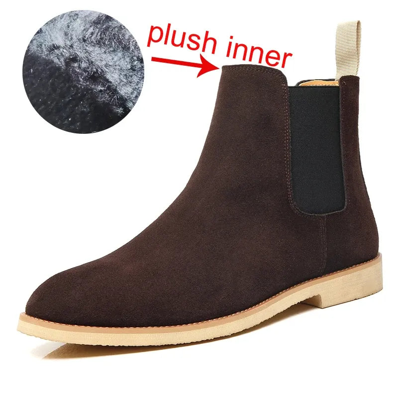 Men's Suede Chelsea Boots with Pointed Toe