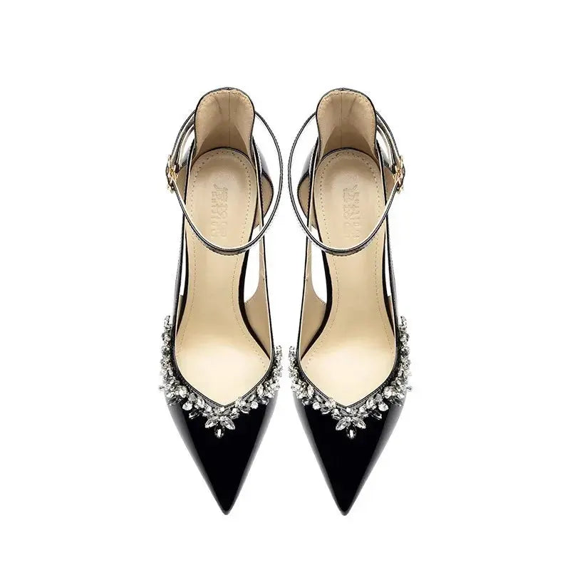 Women's Pointed-Toe Slingback Heels with Buckle Strap