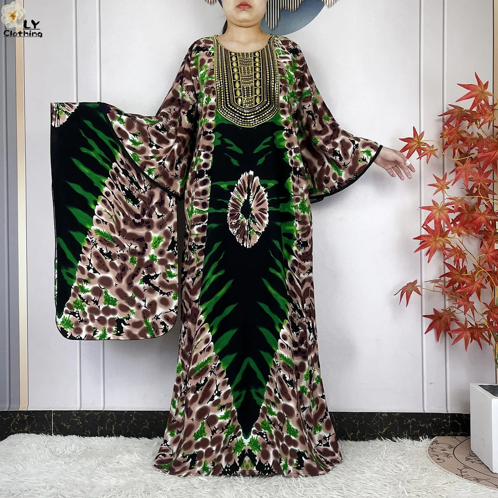 Summer Dress Bat Sleeve Casual Fashion Embroidered Round Neck LADYLYS