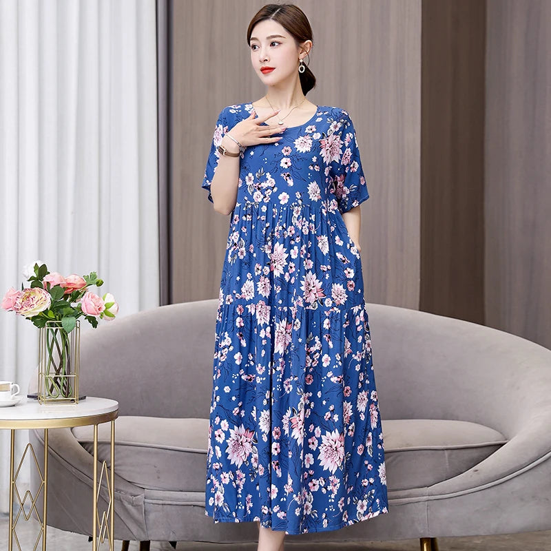 Summer Dresses Cotton Vintage Casual Print LADYLYS