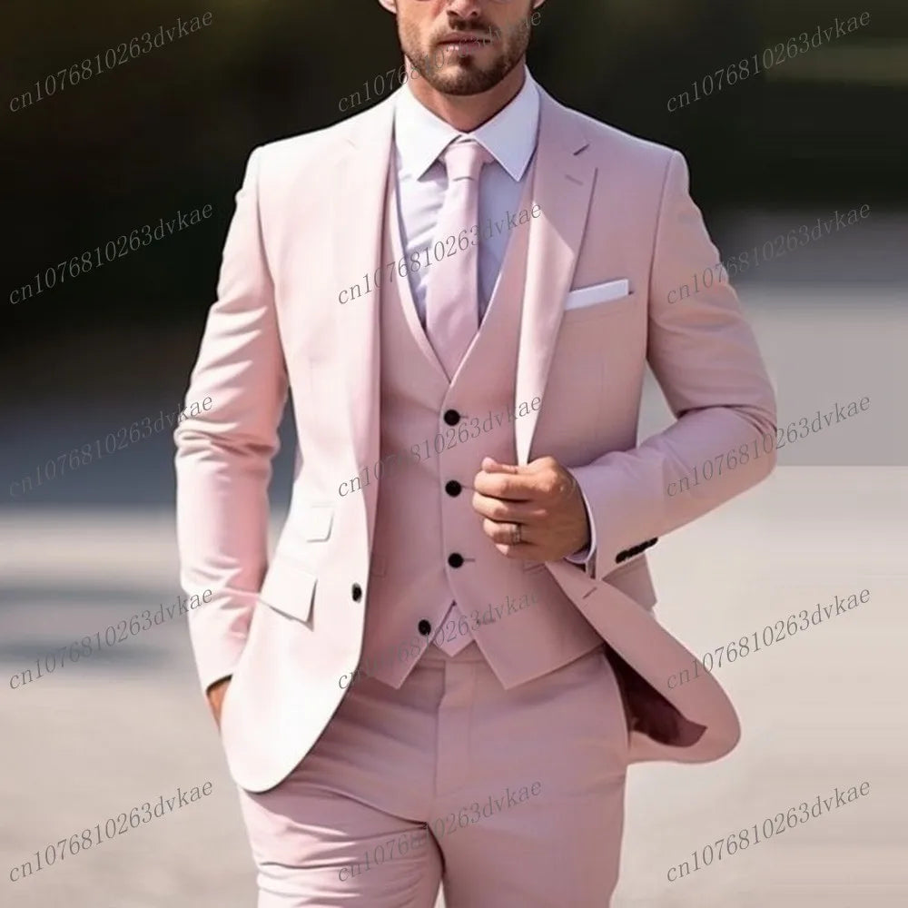 Business Male Tuxedos 3 Piece Set Jacket Vest Pants LADYLYS