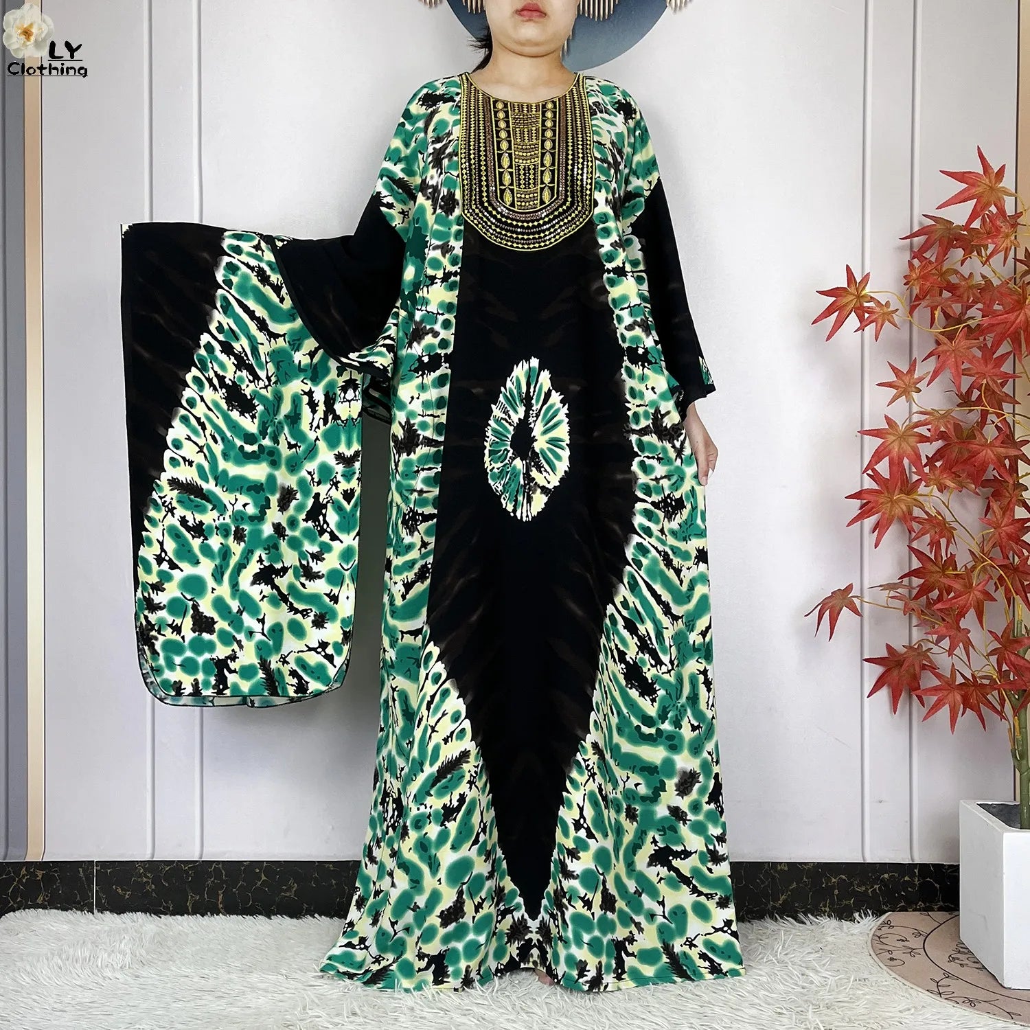 Summer Dress Bat Sleeve Casual Fashion Embroidered Round Neck LADYLYS