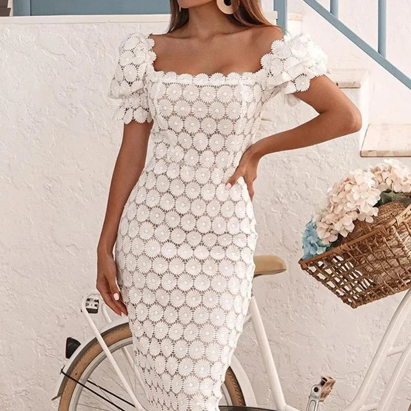 Elegant Solid Color Wrap Chest Commute Midi Skirt Three Colors LADYLYS