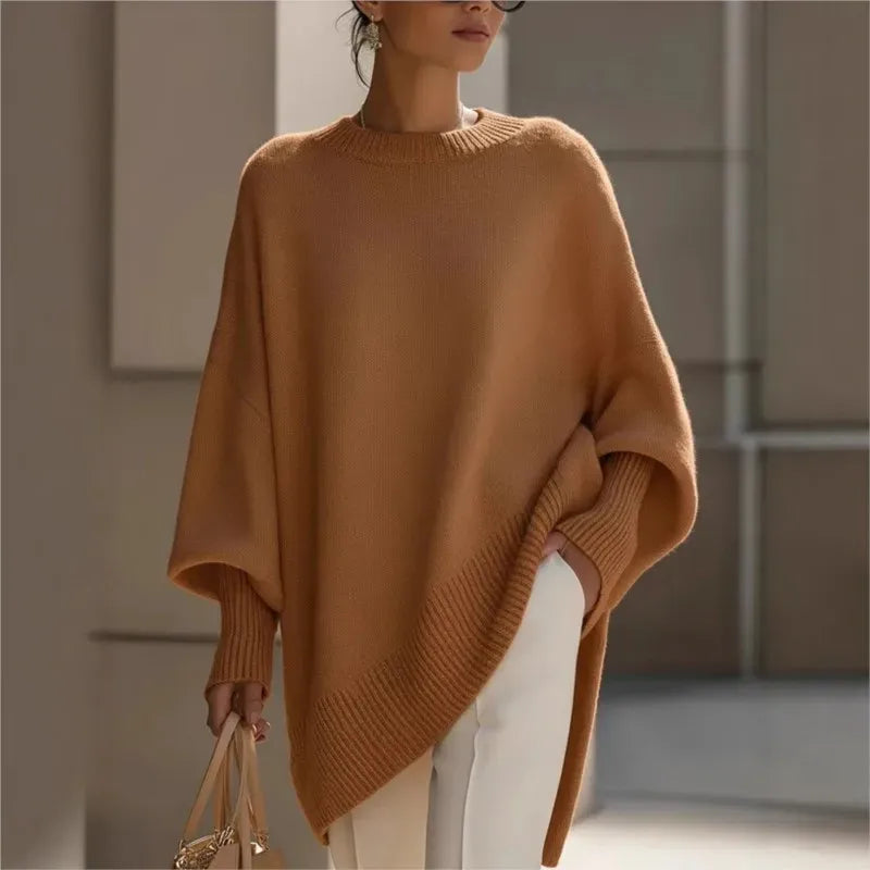 Women's Relaxed-Fit Crew Neck Knitted Sweater