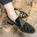Embroidery Rhinestone Flat Shoes For Men Hombre Vestir LADYLYS