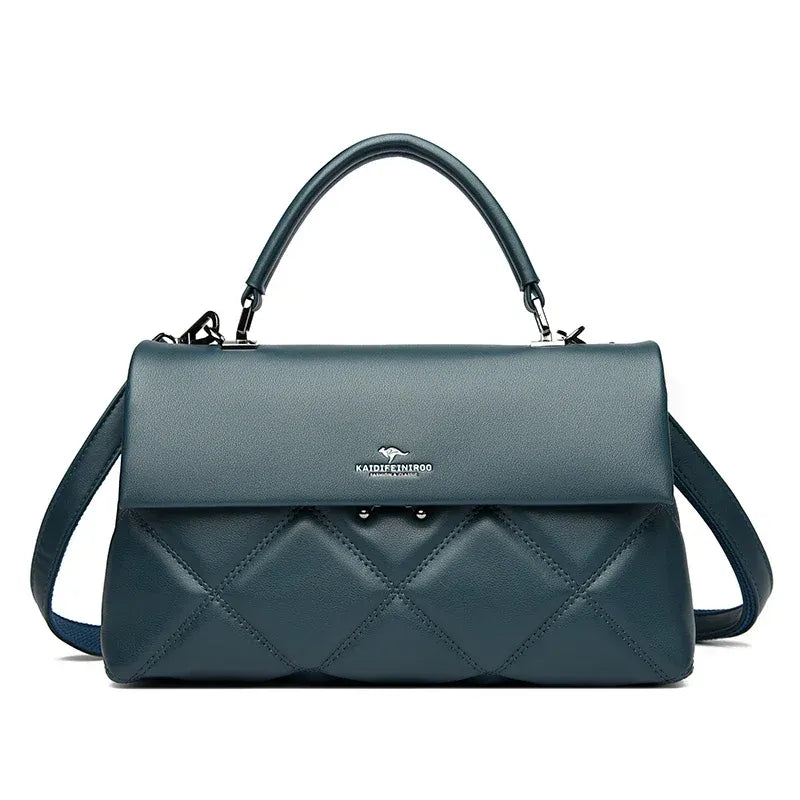 Women's Soft PU Crossbody Bag with Multiple Pockets