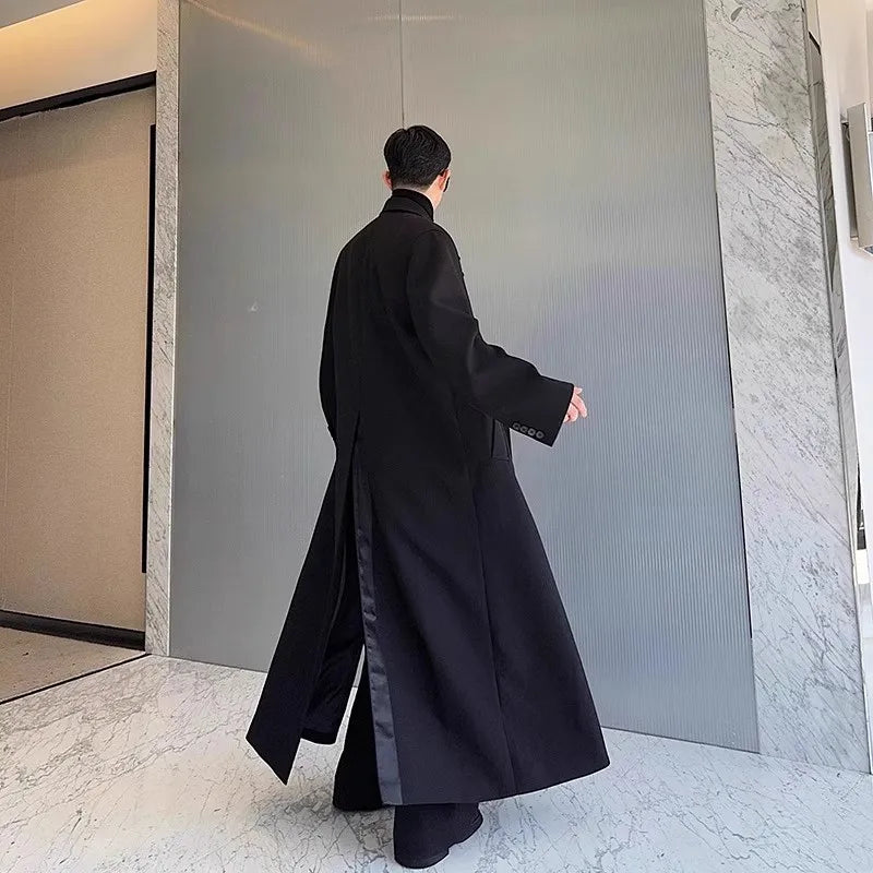 Extra Long Black Oversized Coat – Spring & Autumn Streetwear Statement