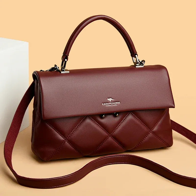 Women's Soft PU Crossbody Bag with Multiple Pockets