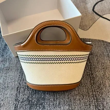Handwoven Straw Cylinder Bag – Lafite Grass Crossbody & Shoulder Handbag for Women
