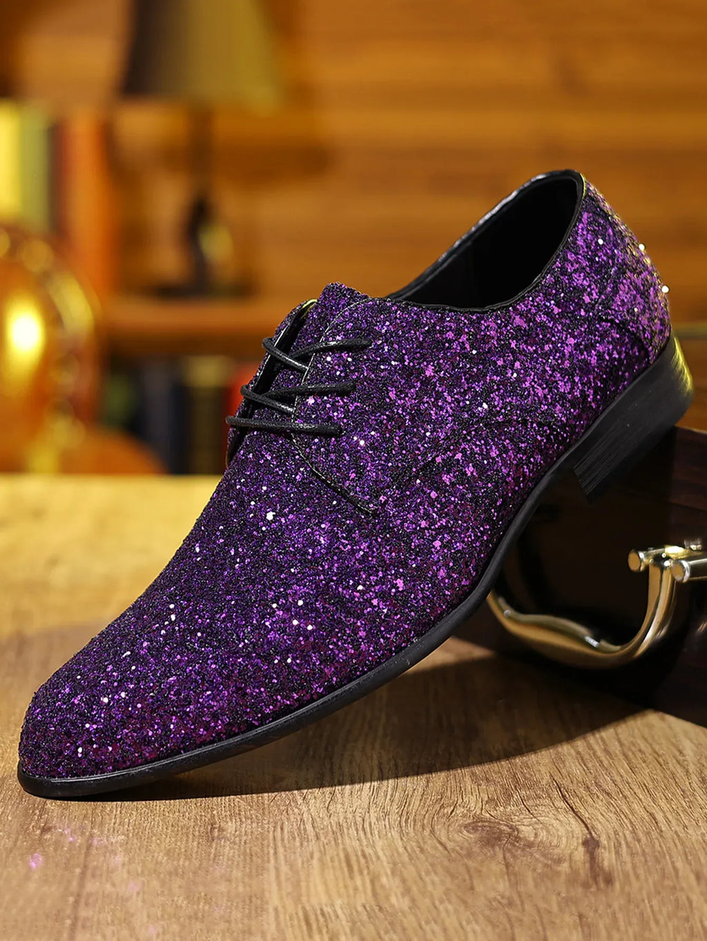 Men's Sequin Lace-Up Oxford Dress Shoes