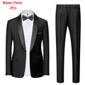 Men'S Blue Fruit Collar Three-Piece Formal Suit Set Shoulder-attached Collar Formal LADYLYS