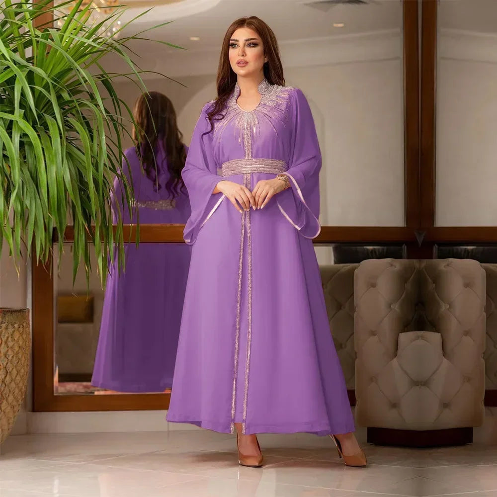 Luxury Abaya Diamonds Muslim Elegant Women Dresses LADYLYS