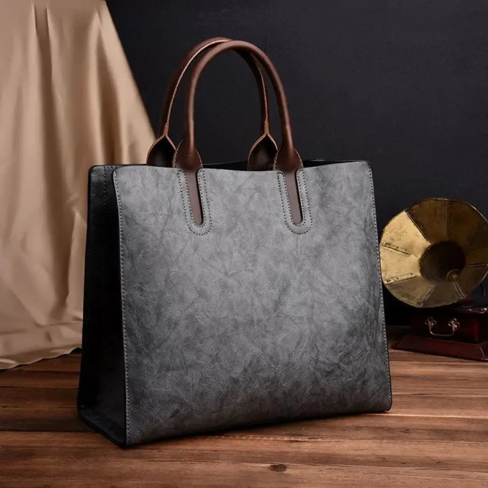 Women's Vintage-Style Zip-Up Shoulder Bag