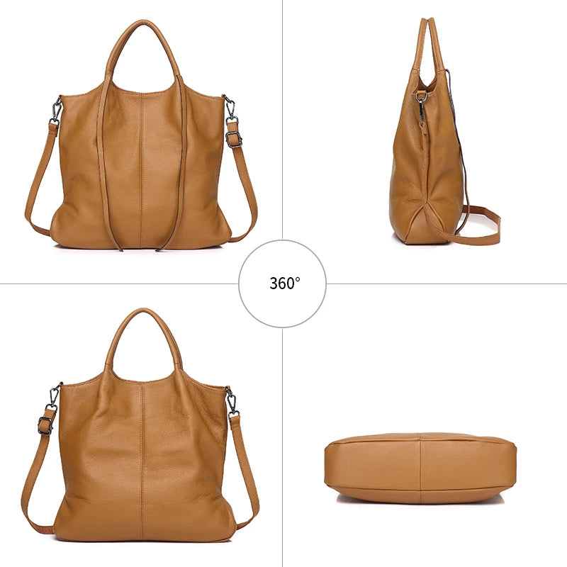 Women's Genuine Leather Tote Bag - Large