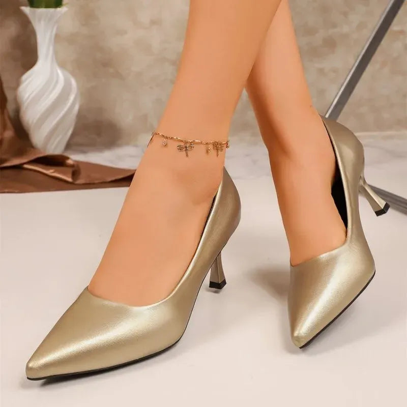Women's Gold & Silver Pointed-Toe Stiletto Pumps