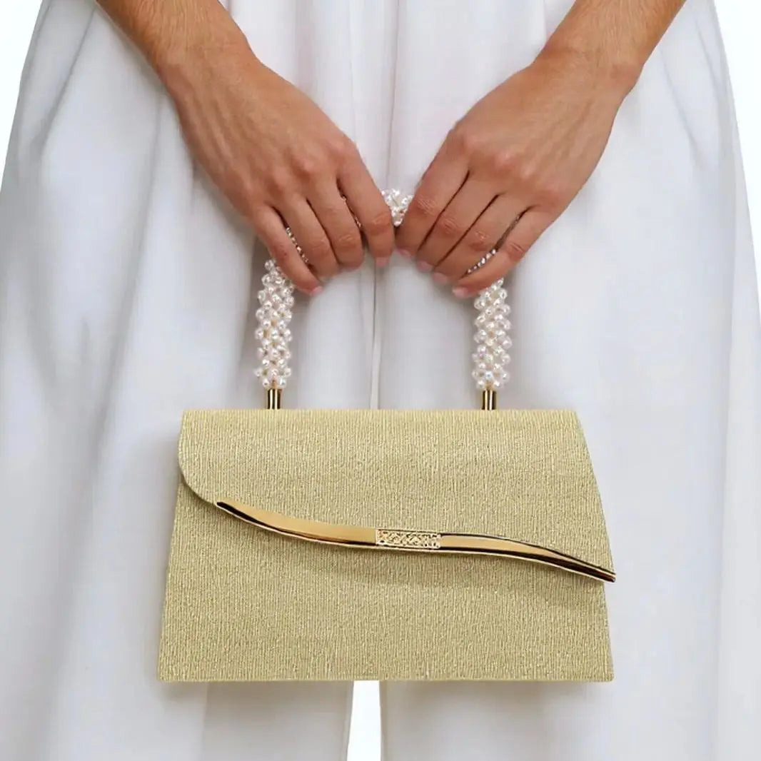Women's Sequin Pearl Bucket Evening Bag