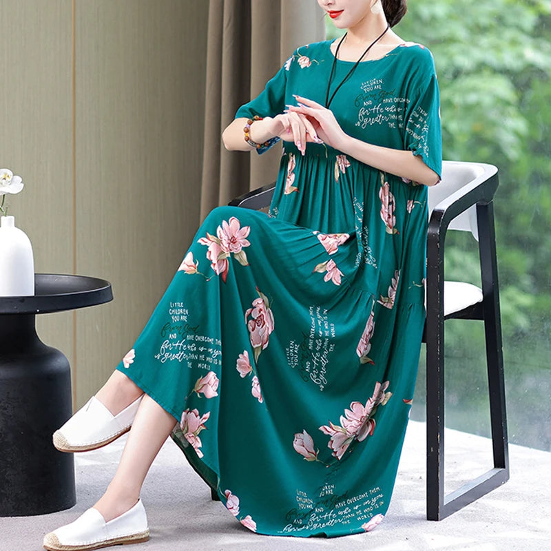 Summer Dresses Cotton Vintage Casual Print LADYLYS
