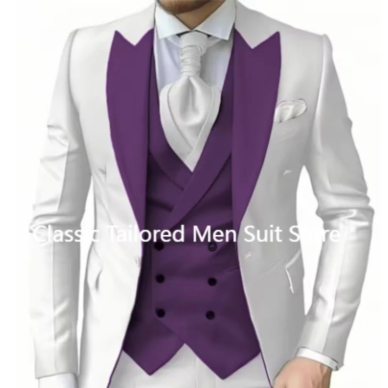 Elegant Wedding 3 Piece Jacket Pants Vest Full Set Luxury LADYLYS