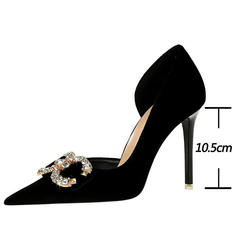 Luxury high heels Women 7 cm 10.5 cm stilettos Metal Rhinestone LADYLYS
