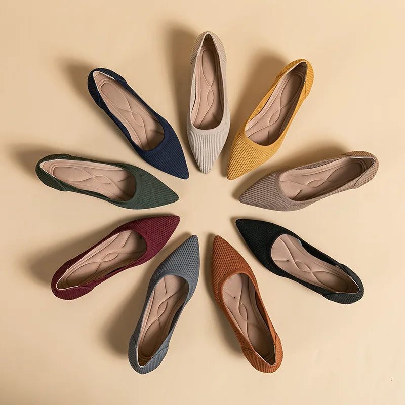 High-heeled shoes solid color knitted breathable rubber anti-skid LADYLYS