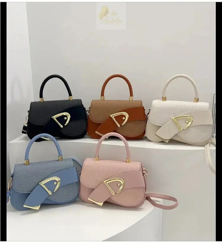 Elegant Minimalist Golden-Tone Hardware Adjustable Durable Handbag LADYLYS