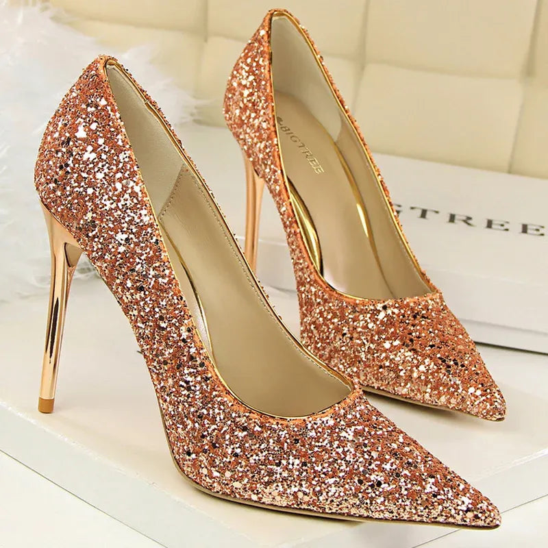 Women's Sparkling Pointed-Toe Pumps – 7 cm & 9.5 cm Heels