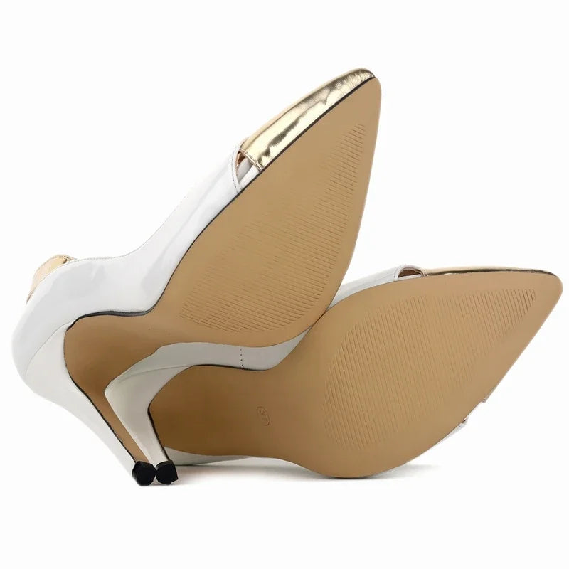 Women's Stiletto Pumps – 11cm Patent Leather, Mix Color, Pointed Toe