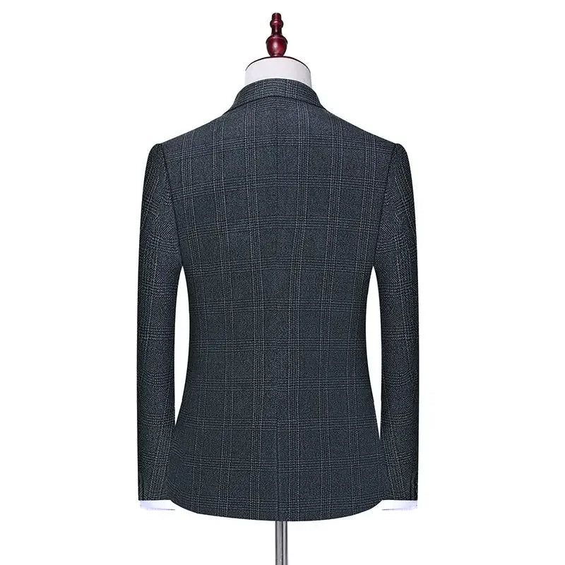 Men's Linen 3-Piece Suit Set – Blazer, Vest & Trousers