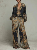 Elegant 3d Print Loose Pant Sets Casual LADYLYS