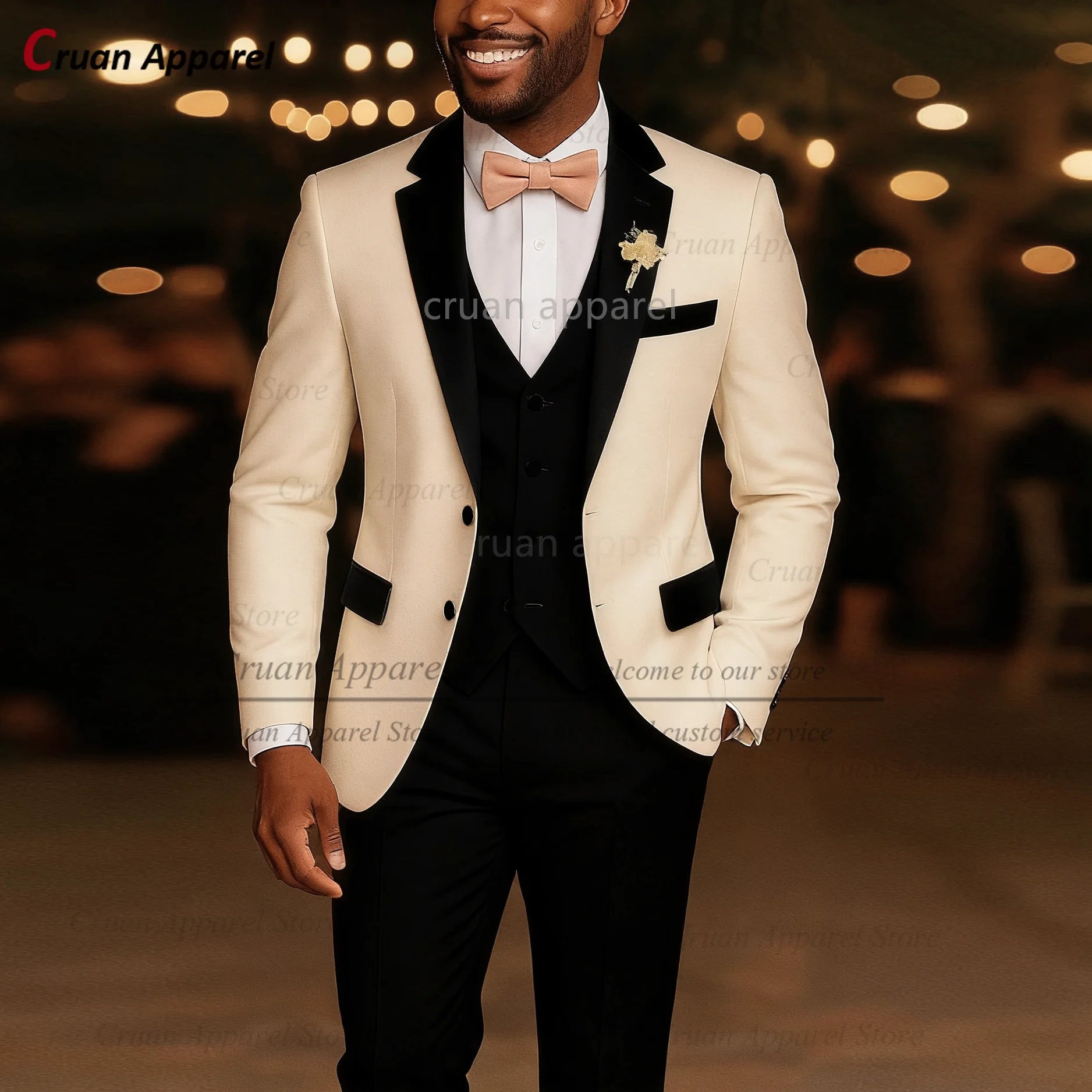 High Quality Suit Sets For Men Wedding Banquet Custom Groomsman Elegant Outfits 3 Pieces LADYLYS
