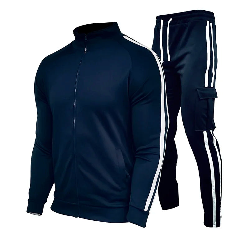 Men's Outdoor Zip-Up 2-Piece Sportswear Set – Stand Collar | Running & Leisure