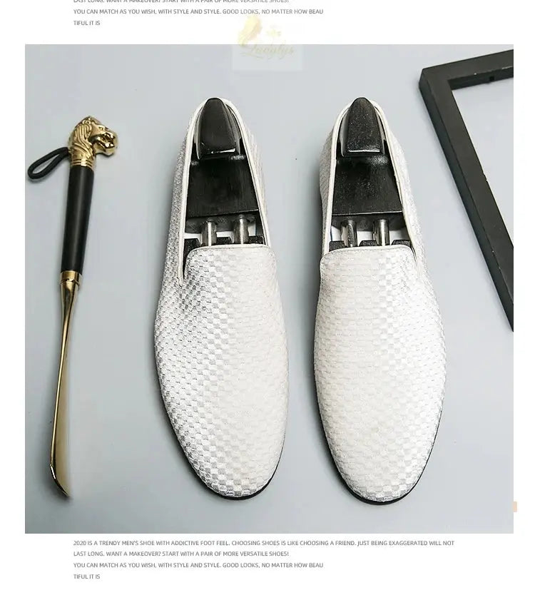 Velvet Men Loafers Luxury Brand Shoes Slip on Pointed Toe LADYLYS