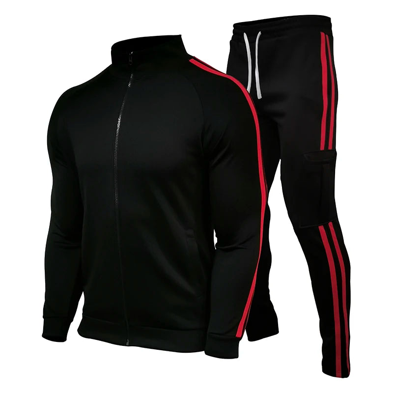 Men's Outdoor Zip-Up 2-Piece Sportswear Set – Stand Collar | Running & Leisure